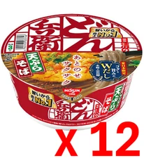 Nisshin Donbei Tempura Soba ( Kamiage Soba ) Instant Noodle [ Set of 12 ] Japan