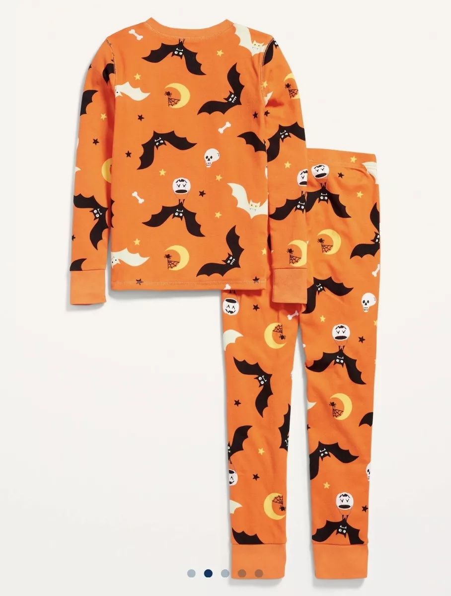NWT Old Navy Kids XL (12) Gender-Neutral Snug-Fit Halloween 2 PC Pajamas Bats