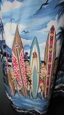 VINTAGE HAWAIIAN SHIRT KY'S INTERNATIONAL FASHION  SIZE MEDIUM SURF BOARDS