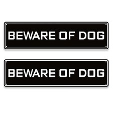 Beware of Dog Aluminum Sign - Not Responsible Warning 12 x 3 inches, Black