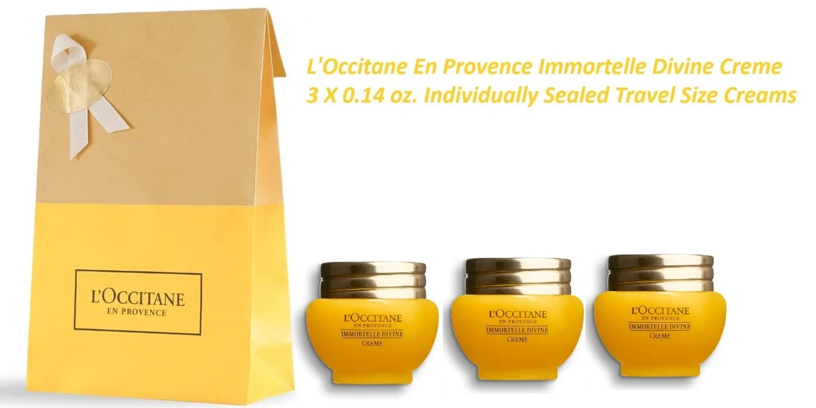 3 PC L'Occitane En Provence Immortelle Divine Cream 0.14 oz X 3 New & Sealed