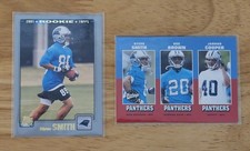 Steve Smith Sr  Panthers  2001 Topps & UD Vintage 2-rookie card lot NM