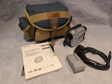 Sony Handycam DCR-DVD110E Handheld DVD-RW Camcorder Silver Tested W/ Charger