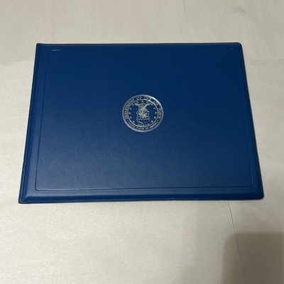 #ad Department of the Air Force Decoration Citation Certificate Folder Blue Puffy $10.00