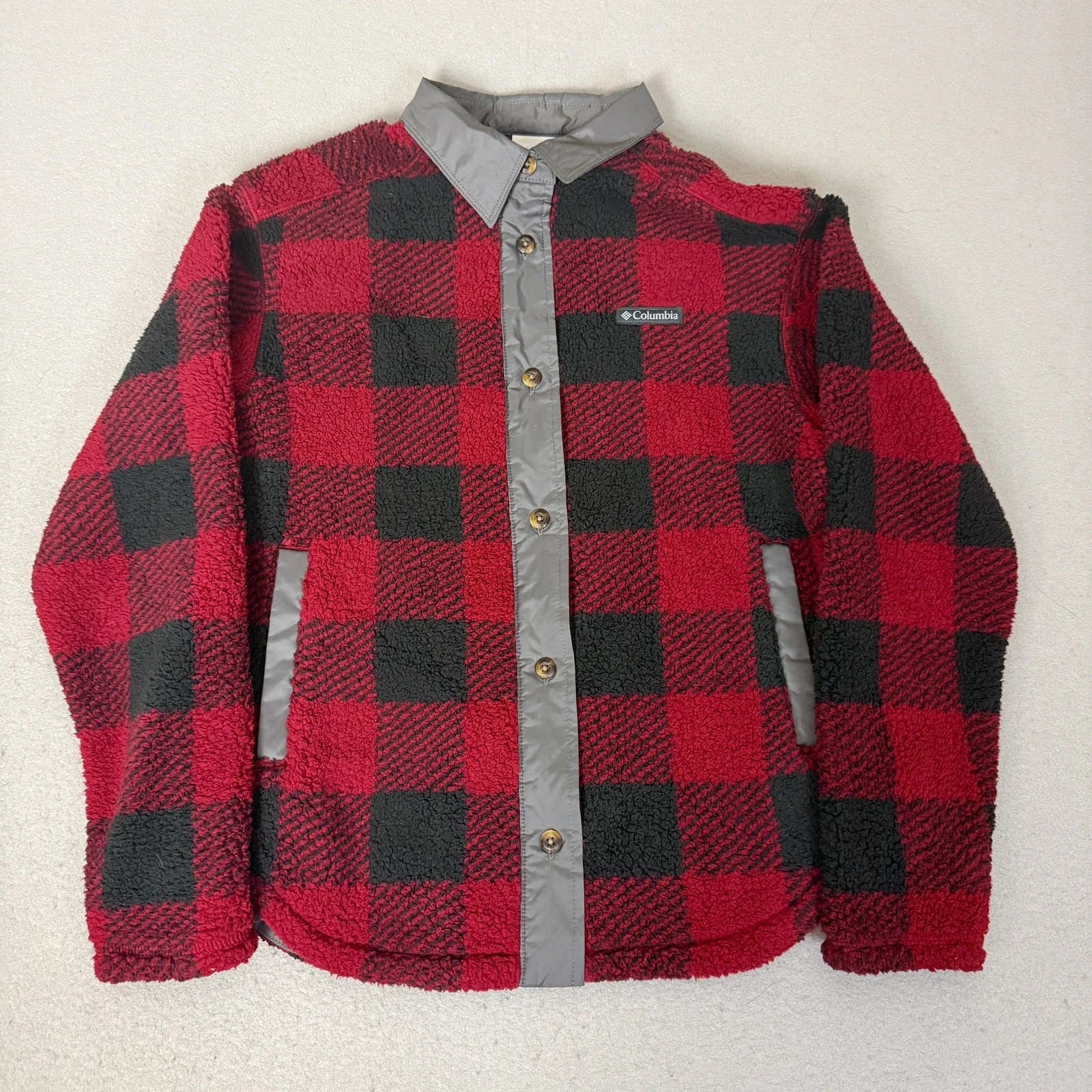 Columbia Sportswear Sherpa Fleece Shirt Jacket Buffalo Plaid Women’s S
