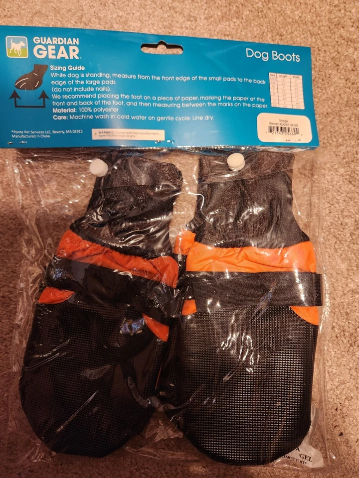 Guardian Gear Dog Boots w/ reflective strips & non-slip soles - Large Orange - Image 2 of 4