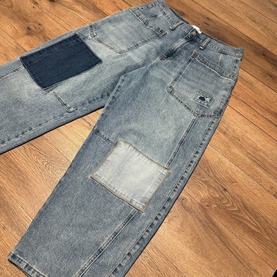 Jessica Simpson Blue Patchwork Wide Leg Denim Jeans Womens Size 8
