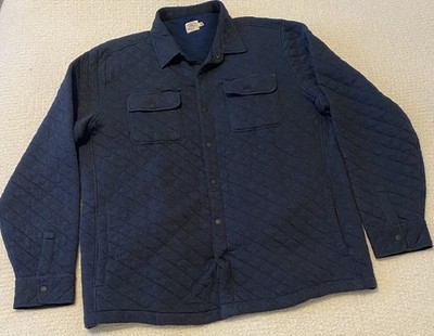 Faherty Epic Quilted Fleece CPO Shirt Jacket in Navy Size XXL
