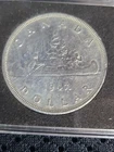 1947  Maple Leaf Canadian Silver Dollar EF 45 Cleaned Hairline Scratches