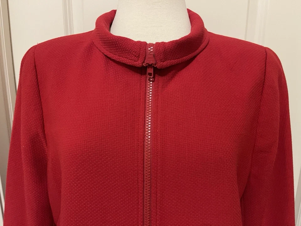 Nina Mclemore Red Wool Blend Blazer Sz-L~Beautiful-Classy~ - Image 4 of 4