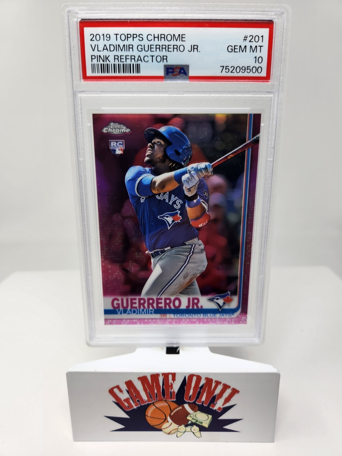 PSA 10 2019 Topps Chrome #201 Vladimir Guerrero Jr. Pink Refractor RC Rookie sc