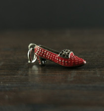 Charms Silber 925 roter Schuh Pumps Anhänger - Fashion & Glamour emailliert