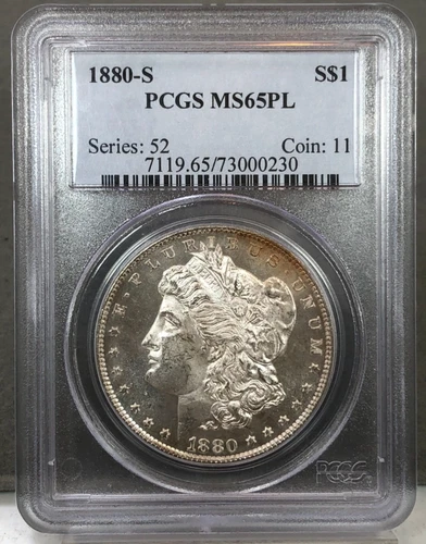 1880-S U.S. $1 Morgan Silver Dollar PCGS MS65 PL Proof Like ~ PCGS Old Holder