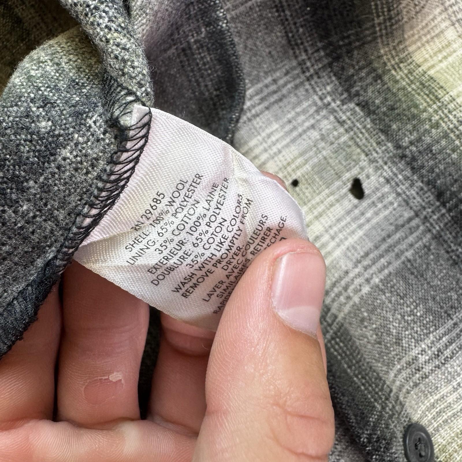 Distressed Pendleton Virgin Wool Shadow Plaid Boa… - image 12