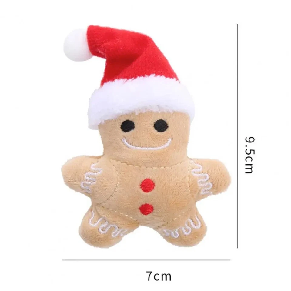 2pcs Small Christmas Catnip Toys Cats Kittens Gingerbread Man Santa Xmas Cat Nip - Image 3 of 4