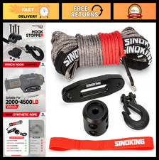 316 X 50ft Synthetic Winch Rope Kit - 8500 Lb Strength Steel Hook Fairlead 316 X 50ft Synthetic Winch Rope Kit - 8500 Lb Strength Steel Hook Fairlead