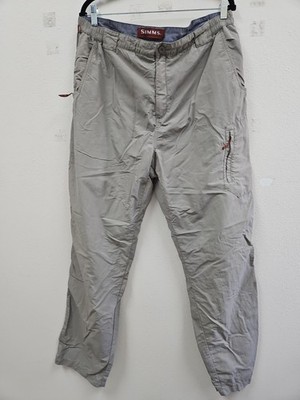 Simms Cor3 Fishing Cargo Pants  Lightweight  XL Stretch Waist Nylon Landscape 