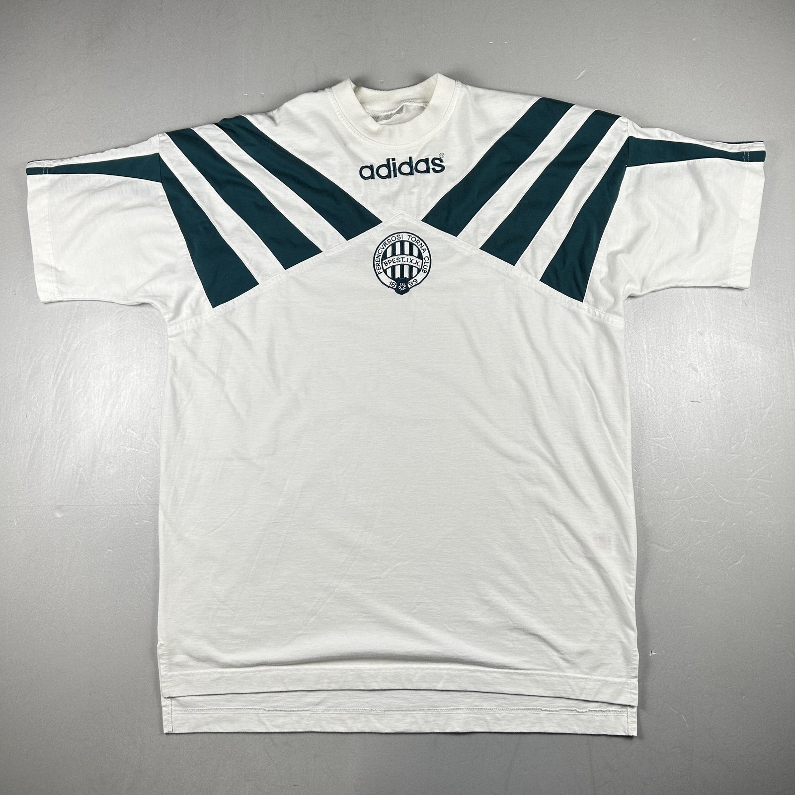 Adidas Ferencvaros Jersey Mens Medium White Soccer Futbol Football 90s Vintage