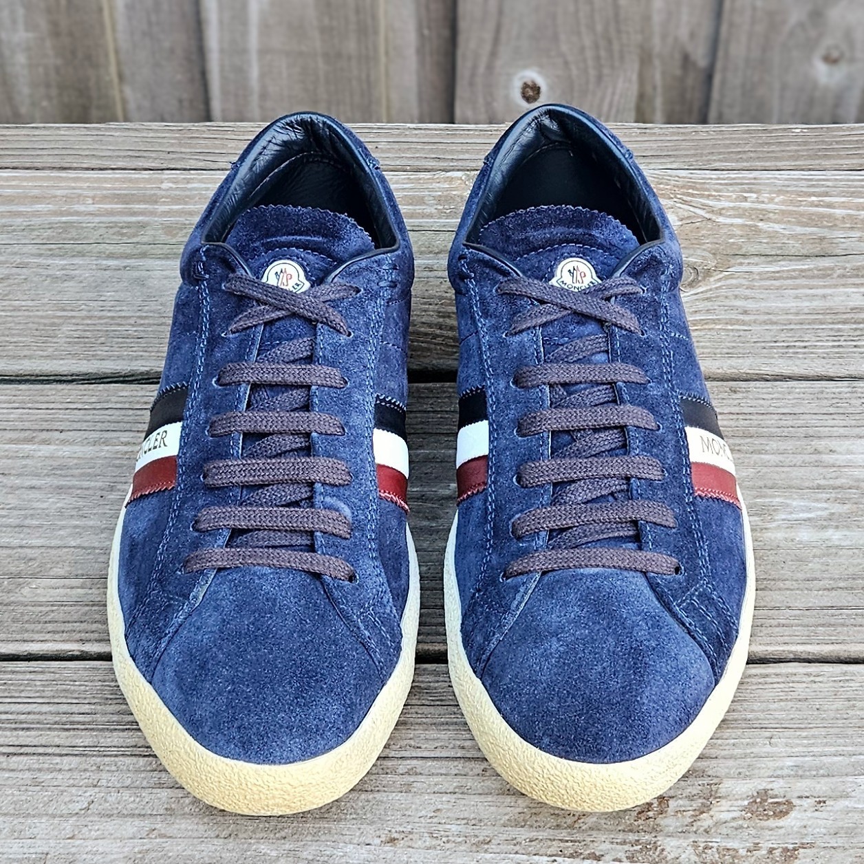 Moncler Monaco Suede Navy Blue Low Top Sneakers Size 9 D US $580 thumbnail 6