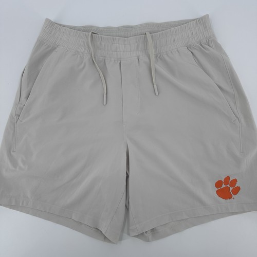 Lululemon Shorts Mens Medium 7” Clemson Tigers Ivory Cream Pace Breaker Unlined