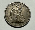1857 SEATED LIBERTY HALF DOLLAR XF