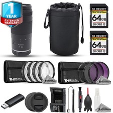 Canon RF 75-300mm f/4-5.6 Lens - 15pc 64GB Advanced Bundle  1 Yr Warranty