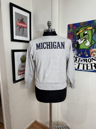 Vintage Michigan Wolverines Sweatshirt Men M Champion Reverse Weave USA 80s 90s - Picture 3 of 14