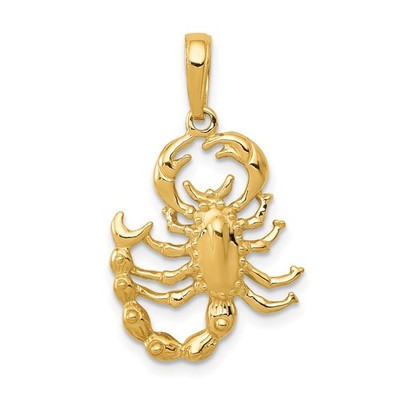 14k Yellow Gold Scorpion Pendant 1.72 g