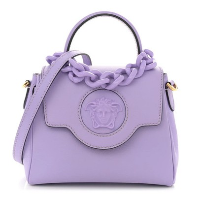 Versace La Medusa Medium Top Handle Calfskin Bag (Purple) - DBFI039 DVIT2T.