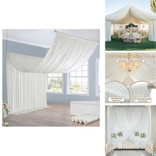 NSSONBEN Ivory Ceiling Drapes 20ftx20ft 4 Panels 5x20ft for Wedding Party Tent