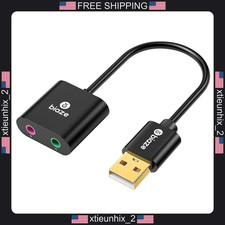 USB Sound Card Adapter for PC, Mac, PS4, PS5, Dual Audio, High-Res