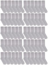 60 Pk Wholesale Bulk Cotton And Ankle Socks,Loose Non-Binding Medical-Grey,9-11