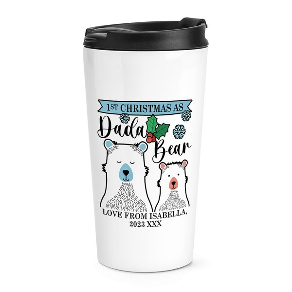 Personalisiert First Christmas Wie Dada BäR Reise Becher Tasse Vatertag Best-image