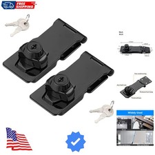 2 Packs Keyed Hasp Locks Twist Knob Keyed Locking Hasp for Small Doors, Cabin...