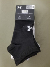 New Under Armour UA Essential 6 Pair Cushioned Lightweight Low Cut Socks.