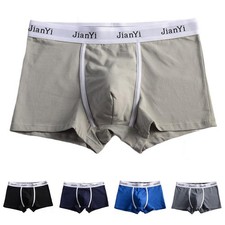 Men Breathable Cotton Boxers Underwear Mid Rise Elastic Waistband Soft Material