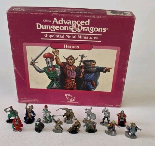 Advanced Dungeons & Dragons Metal Miniatures Heroes 1984 TSR Complete