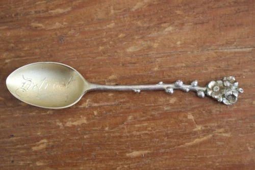 Detroit Reed & Barton Harlequin Apple Blossom 4" Demitasse Spoon Sterling Silver