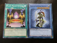 Black Luster Soldier SS04-ENA16 + Black Magic Ritual Yugioh Card Set