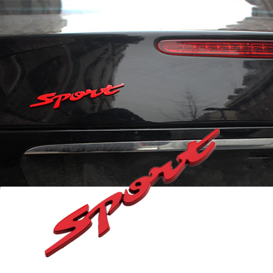 Calcomanía adhesiva emblema logotipo deportivo 3D de metal rojo guardabarros maletero accesorios de automóvil Foto 4 de 4