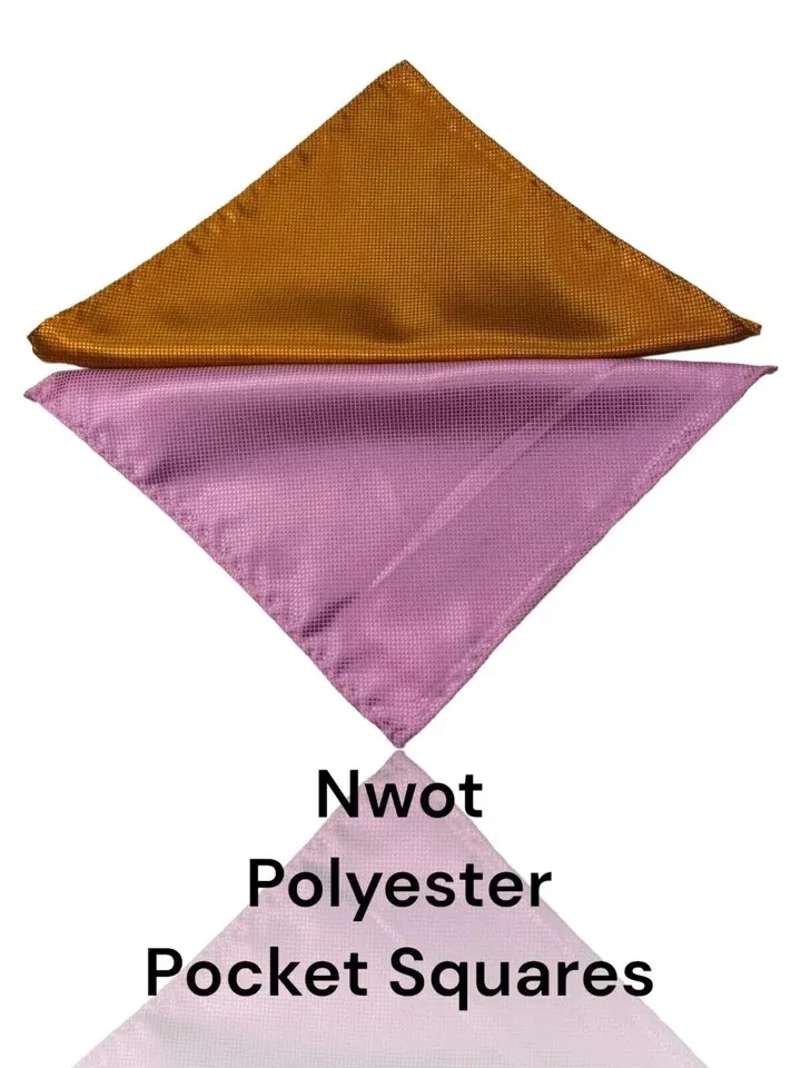 Nuevo sin etiquetas 2 Poli Color Sólido, 8.5" X 8.5", Cuadrados de Bolsillo, Dorado/Rosa Foto 2 de 4