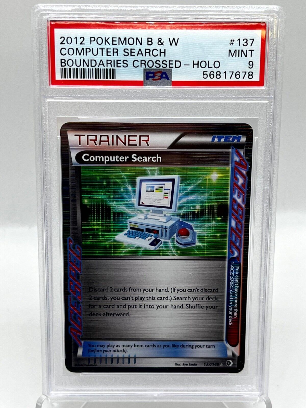 Computer Search 137/149 BW Boundaries Crossed Ace Spec Holo Pokemon Card PSA 9