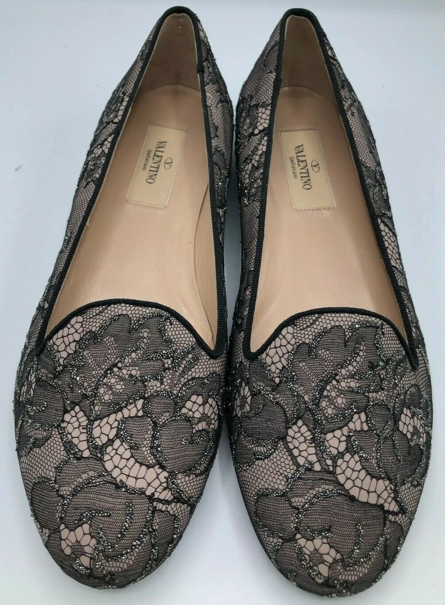 Valentino Garavani Crystal Floral Flat Shoes Size 36 1/2 | eBay