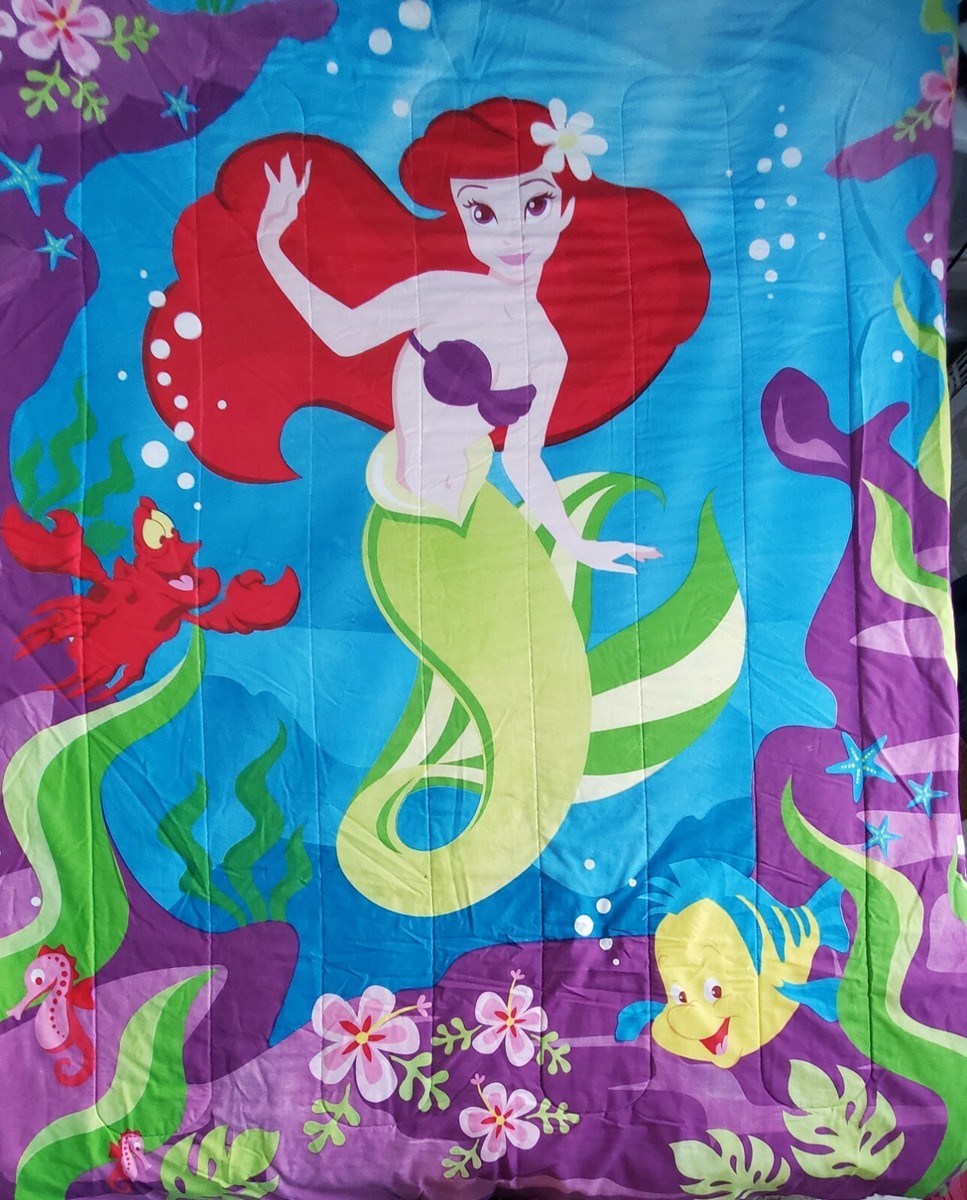 Disney LITTLE MERMAID ARIEL COMFORTER PILLOW SHAM TWIN