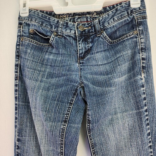 Tommy Hilfiger Jeans Women SZ 4R 29 x 30 Bootcut Skinny Blue Faded Stretchy Hipp - Picture 3 of 8