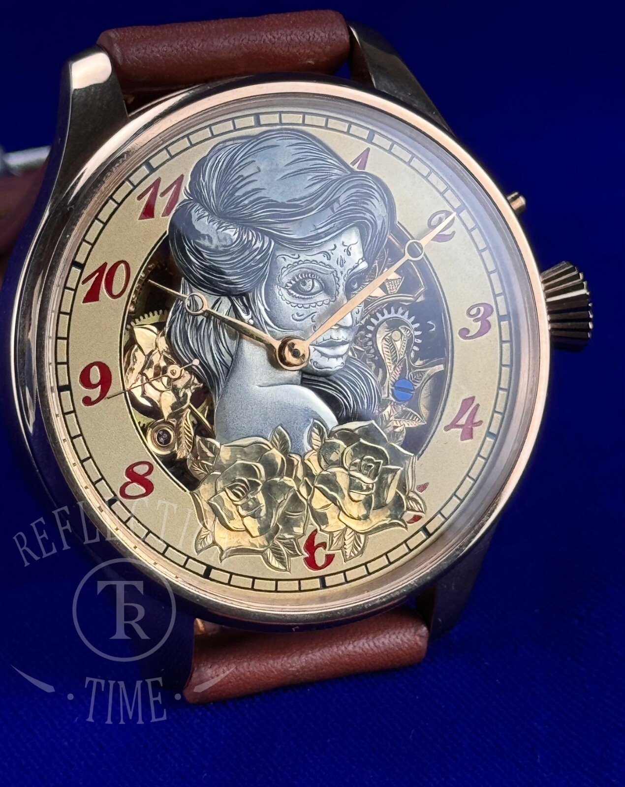 Skeleton Marriage Watch Pocket movement new case Hand Engraved Dial Good Luxury