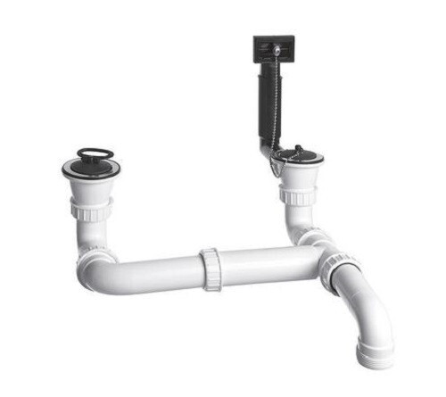 Blanco 137034 Doppel-Ablaufgarnitur 1,5'' ÜBerlauf Eckig FüR Top-image