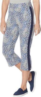 DG2 Reverse Print Crop Pants Grey Leopard 1X NEW (264)