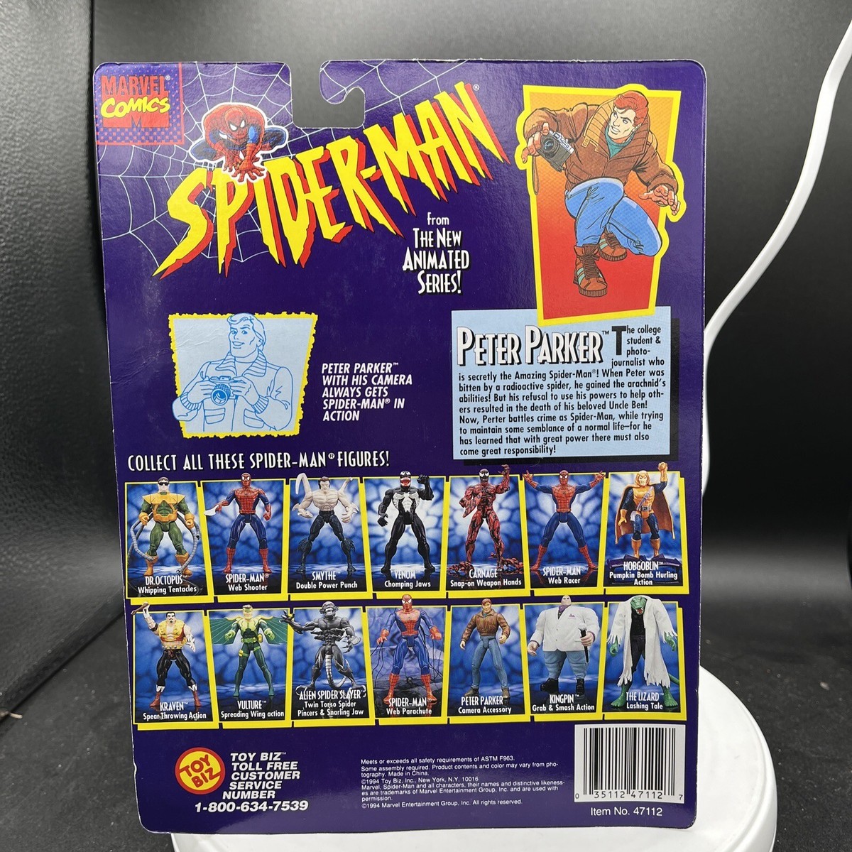 Spider-Man ToyBiz Peter Parker with Camera Marvel Comics Action