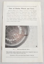 Care of Dunlop Wheels and Tyres Booklet, Rolls-Royce Phantom II Tires (1962)